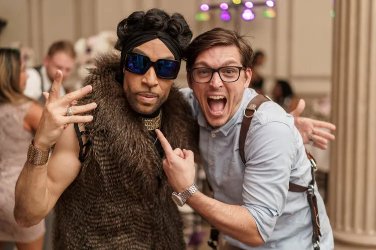 Rob Futrell having fun at a wedding reception