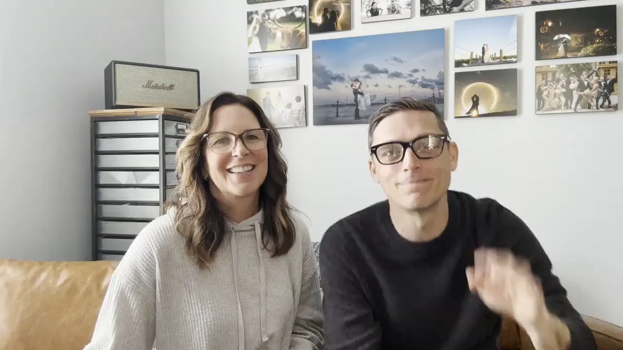 Rob and Jill Futrell on the couch at home, saying hello