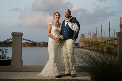 Couple eloping on the beach in St. Augustine