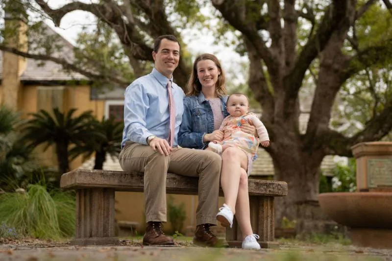 Family portrait in downtown St Augustine park