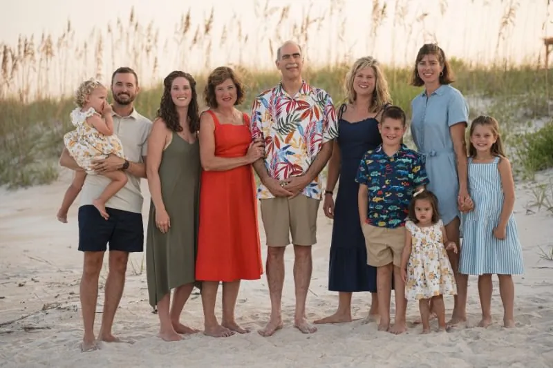 St Augustine beach family photo session at sunset