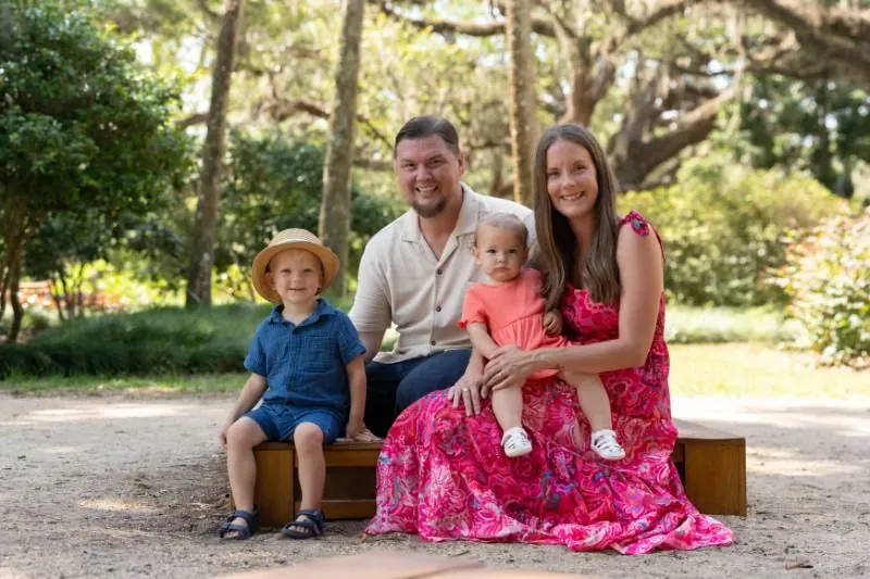 Family portrait at Washington Oaks Gardens State Park