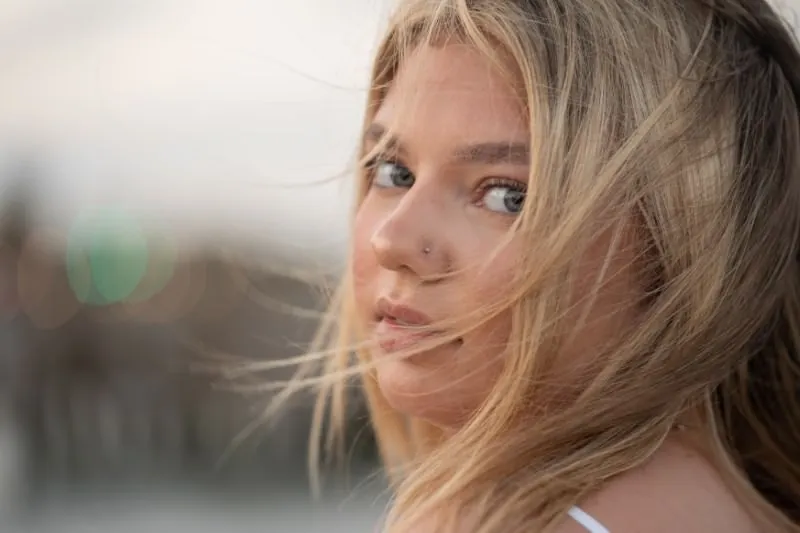 Windy beach family moment