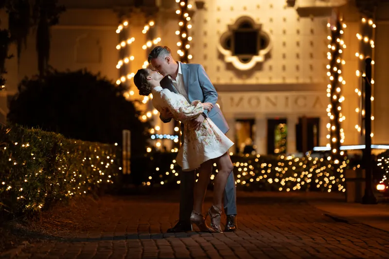 Final portrait with evening city lights