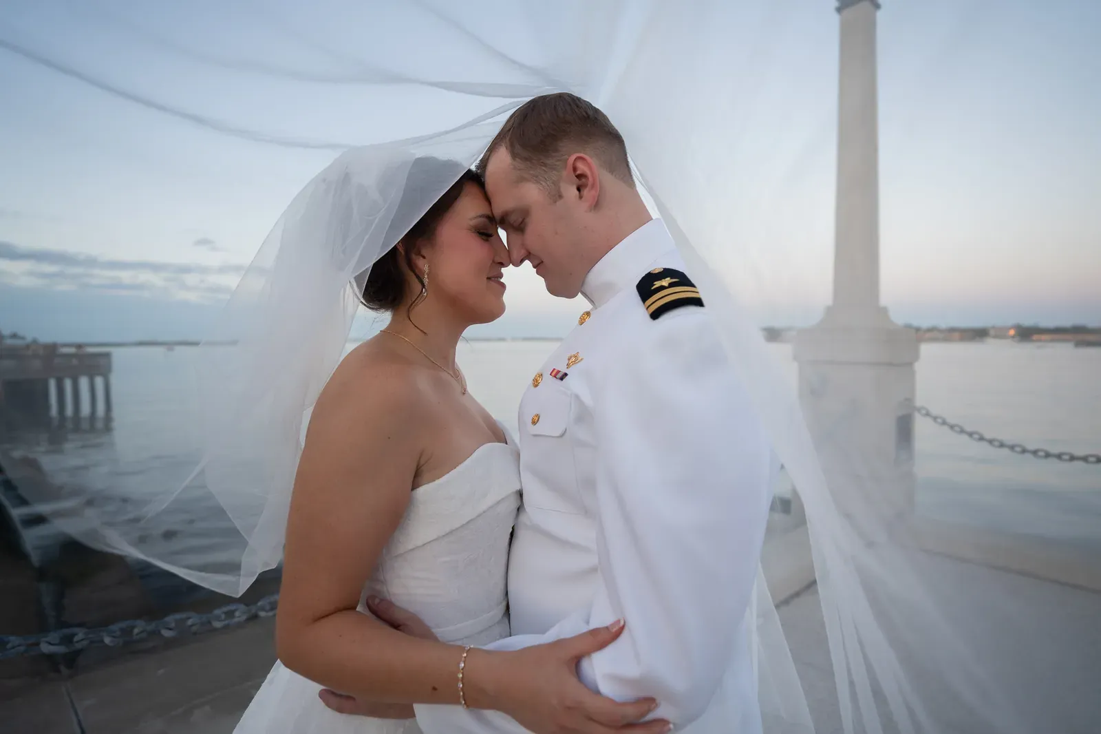 Brianna and George wedding portrait at the St. Augustine bayfront
