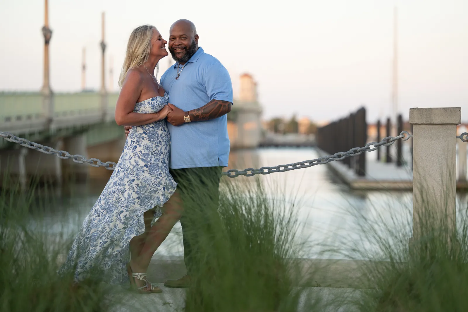 Dee and Tonya at St Augustine bayfront with Bridge of Lions