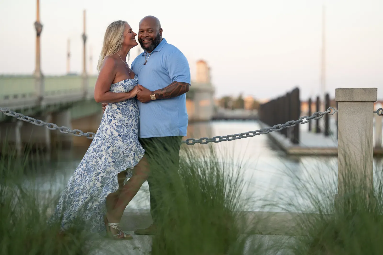 Dee and Tonya at St Augustine bayfront with Bridge of Lions