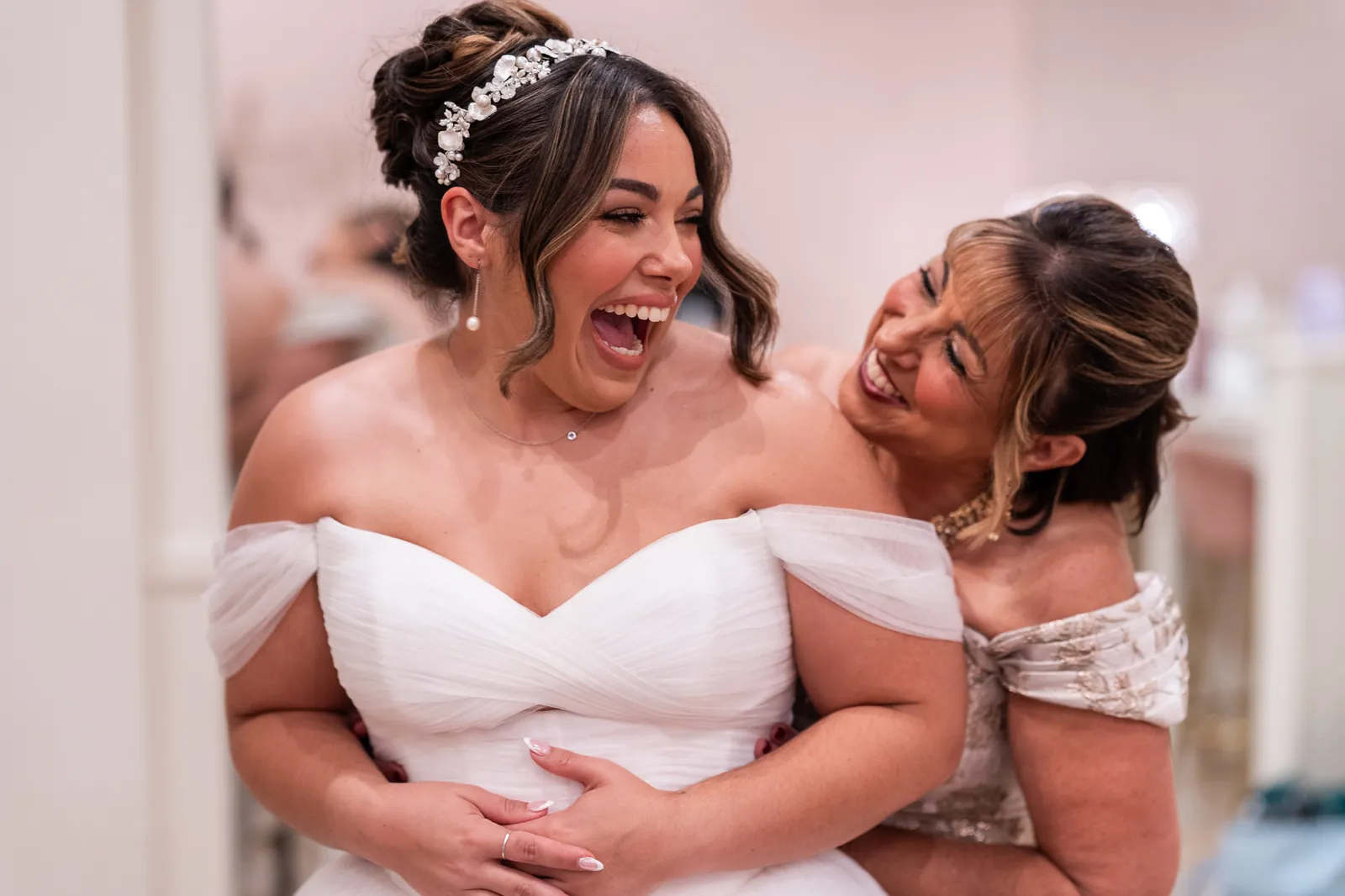 Full length bridal portrait showing Gabi's gown