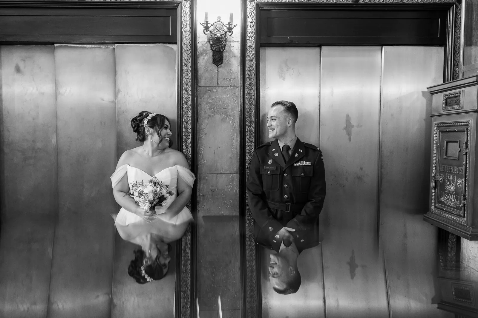 Newlyweds celebrating after ceremony