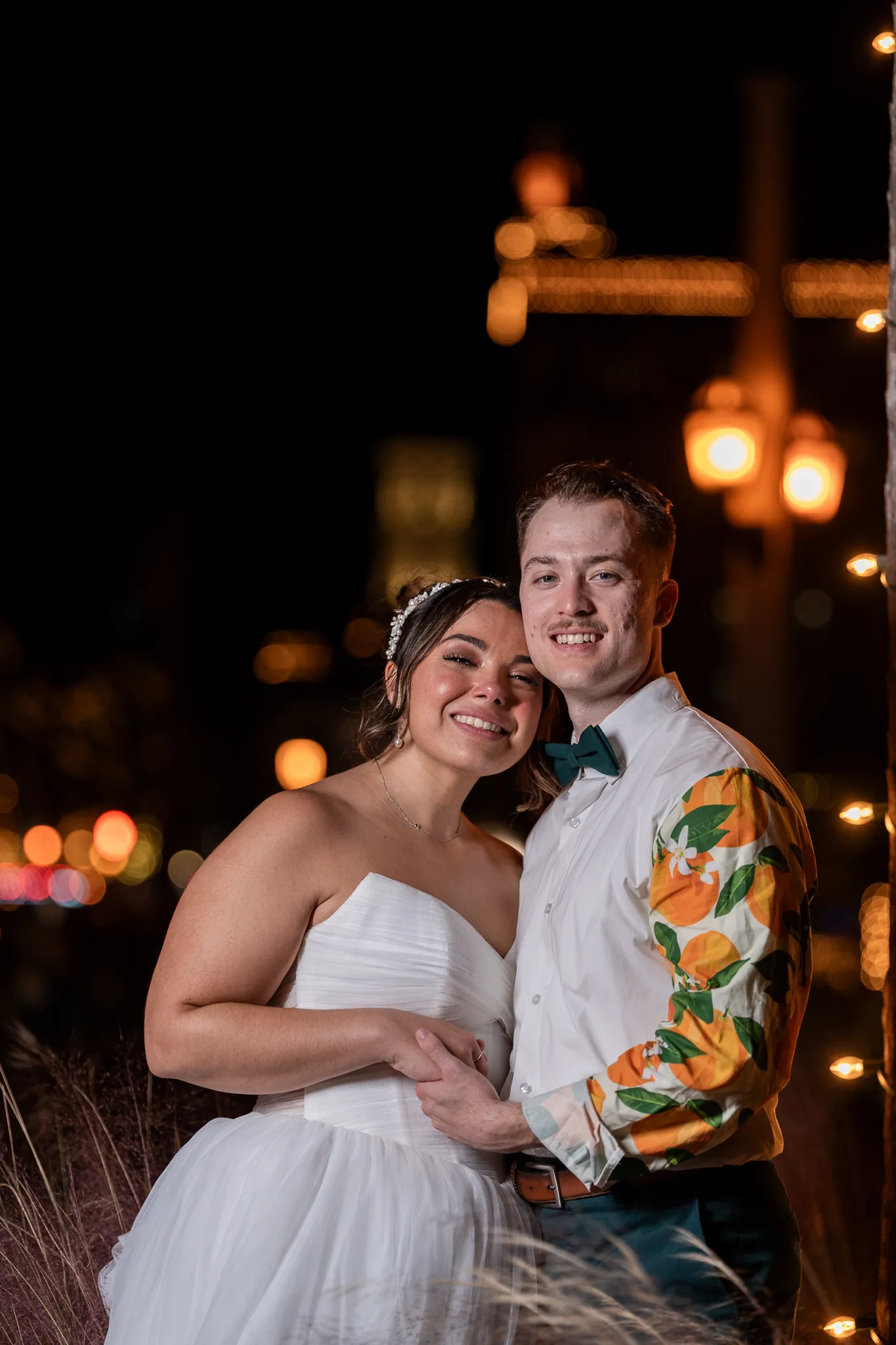 Guests lined up for sparkler send-off