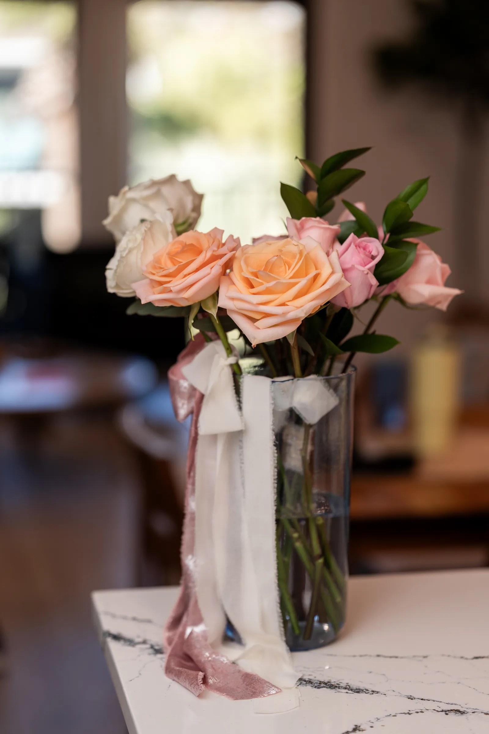 Full length bridal portrait showing lace wedding dress