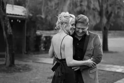 Hamilton and Michelle embracing during first look