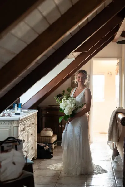 Intimate moment at Airbnb wedding