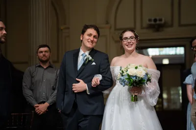 First dance at Treasury on the Plaza with names projected