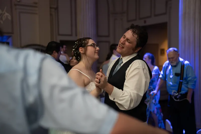 Jess and Thomas dancing together at reception