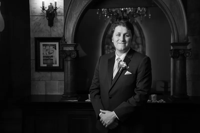 Groom portrait at Treasury on the Plaza St. Augustine