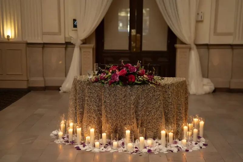 Elegant wedding table with candles