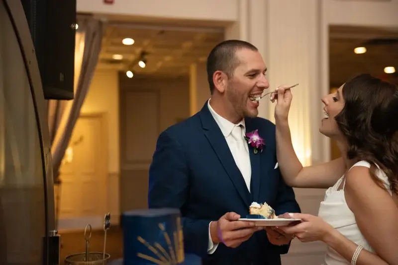 Feeding each other cake