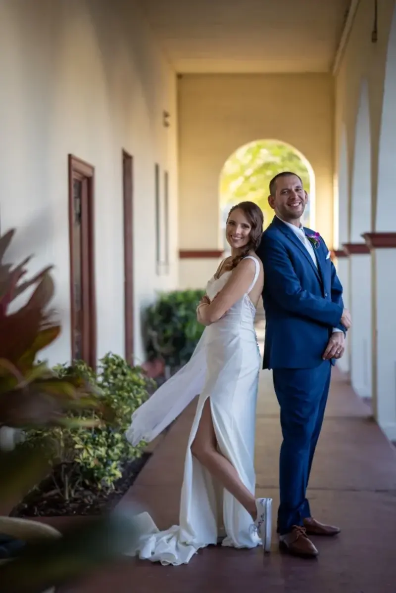 Happy couple on their wedding