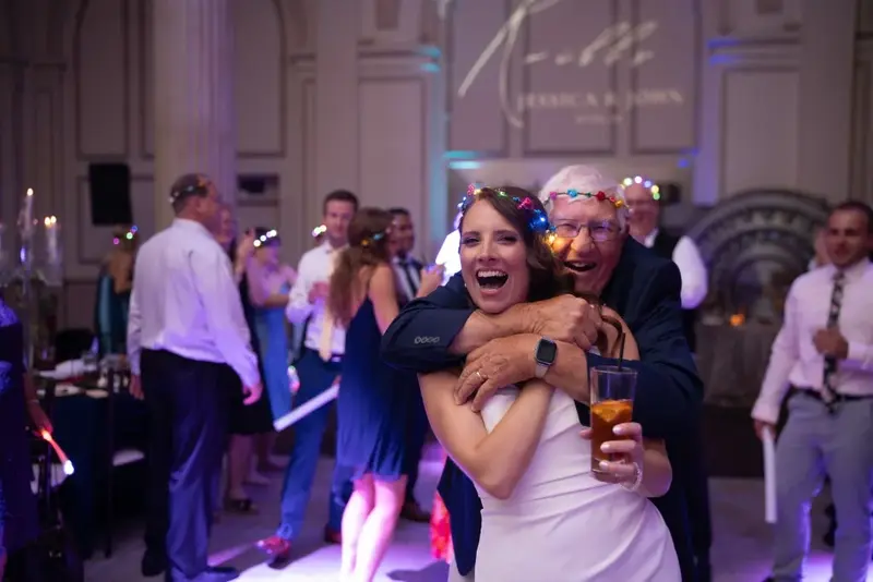 Joyful celebration on the dancefloor