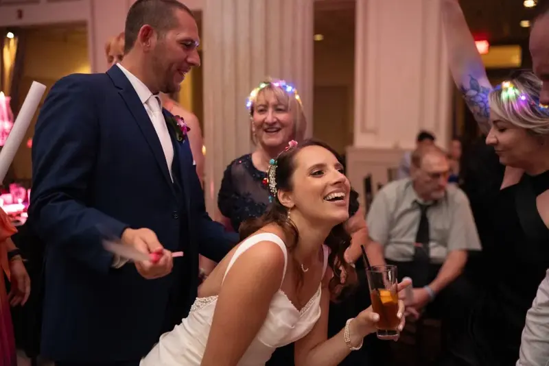 Wedding reception dance floor fun