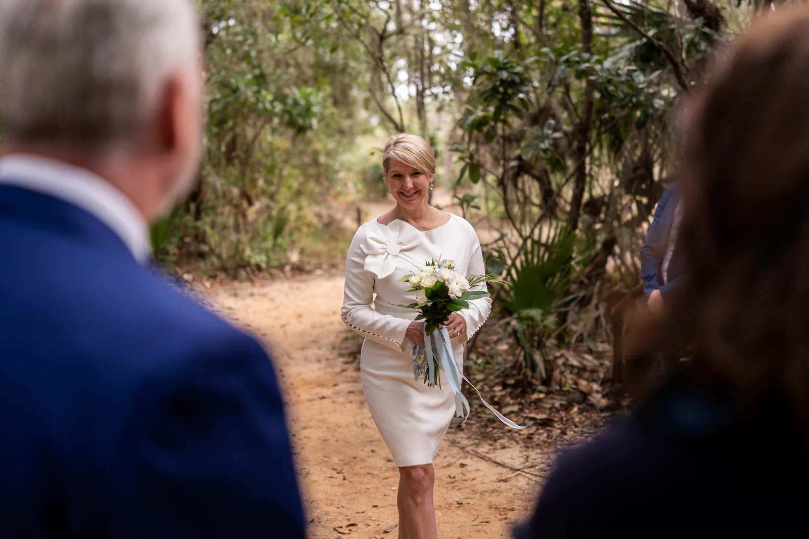 First look reaction at Fort Mose elopement