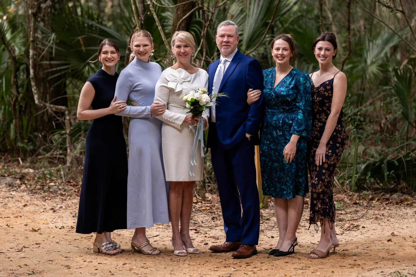 Family portrait at Fort Mose elopement