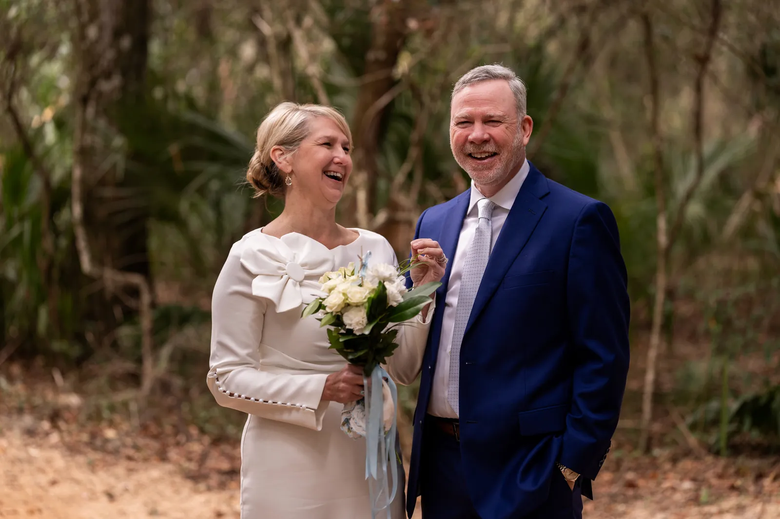 Kiley and Stacey on wooded path
