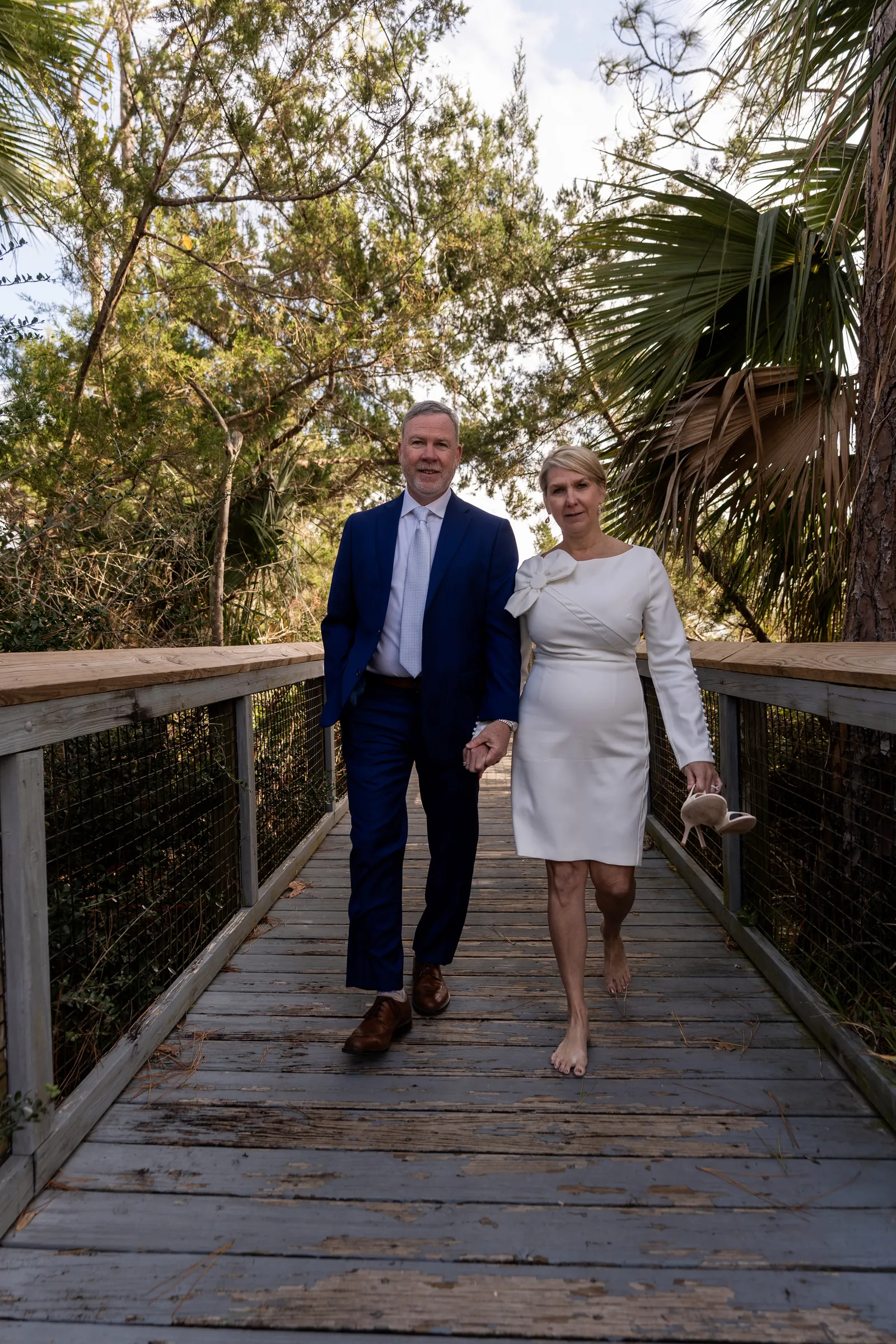 Couple on boardwalk at Fort Mose State Park