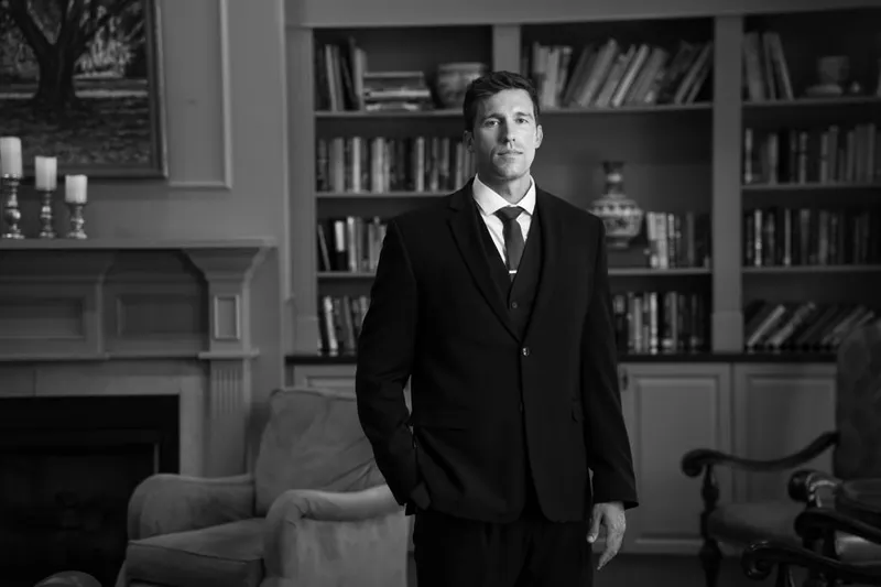 Groom portrait in elegant setting