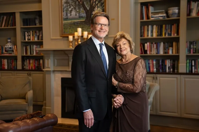 Grandparents in elegant attire