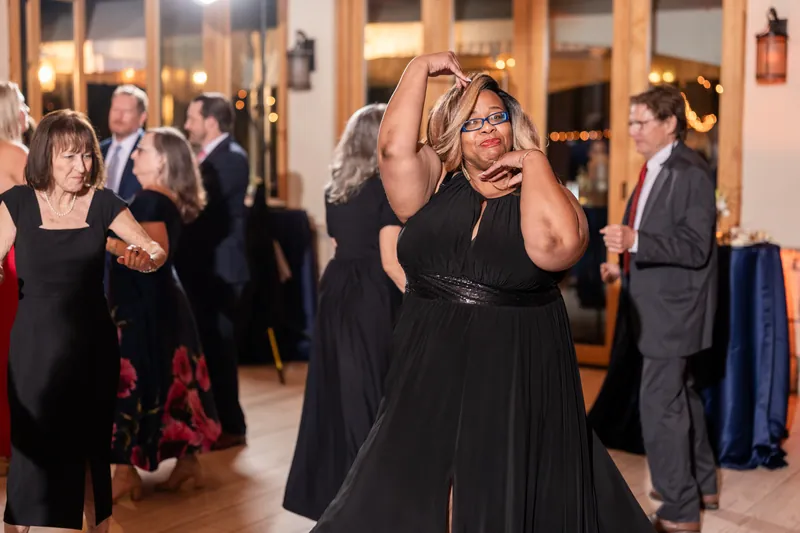 Guest dancing and having fun on the reception dance floor