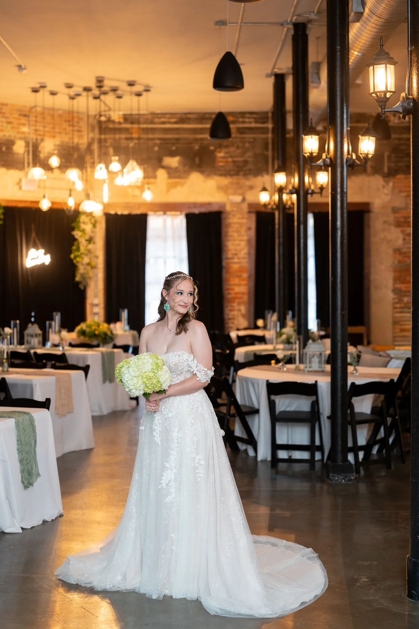 Bride portrait during getting ready at Brick and Beam