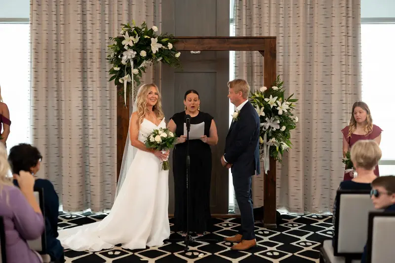 Ceremony exchange with officiant