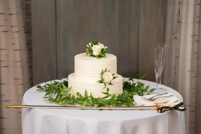 Couple laughing during reception