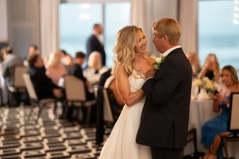 Dance floor action with purple uplighting