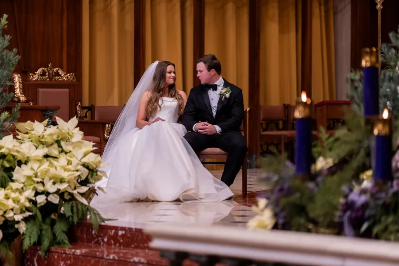 Bride and groom portrait at Flagler College
