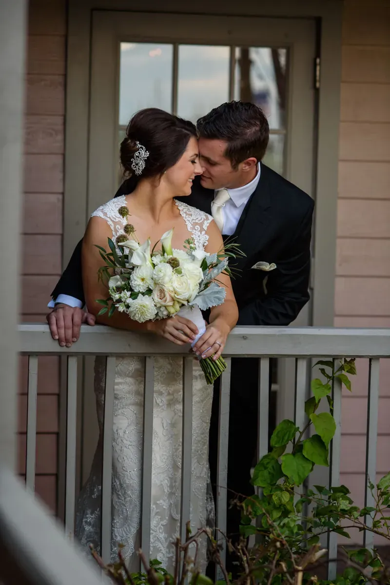 Dramatic portrait with wind-swept veil