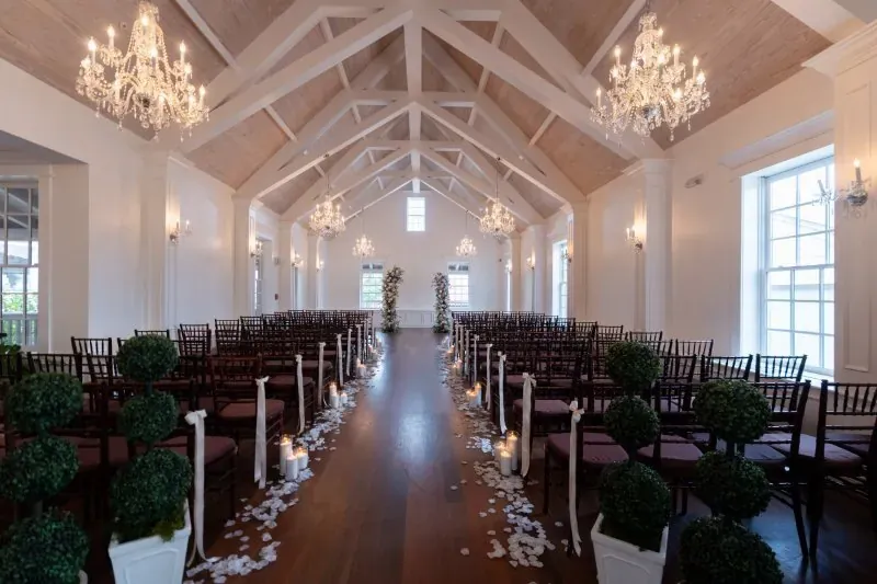 Wedding ceremony setup at The White Room Villa Blanca St Augustine