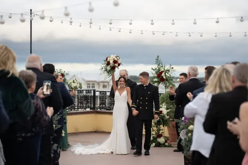 Military wedding ceremony at The White Room Villa Blanca St Augustine