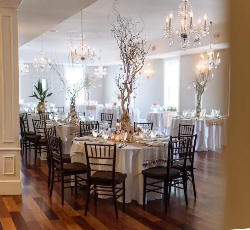 Wedding reception setup at The White Room St Augustine