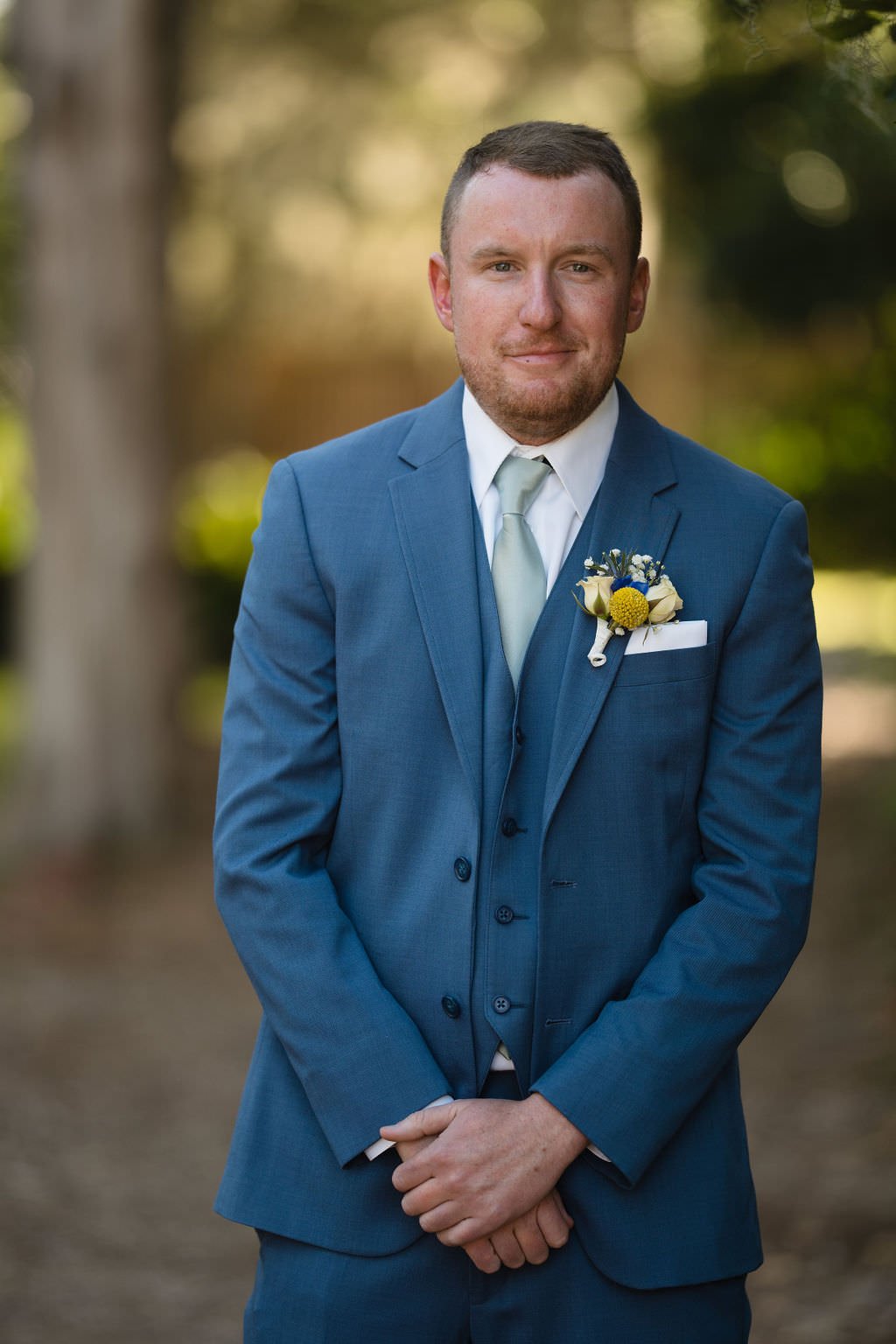 He s ready to say I do Looking sharp in his blue suit groom weddingday handsome.jpg