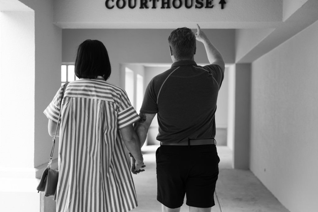 Couple heading to get married at the courthouse at st augustine clerk of courts.jpg