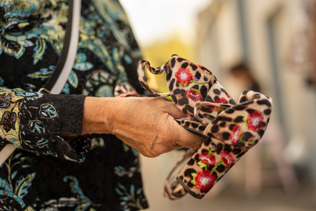 Floral leopard shoes admired closely.jpg